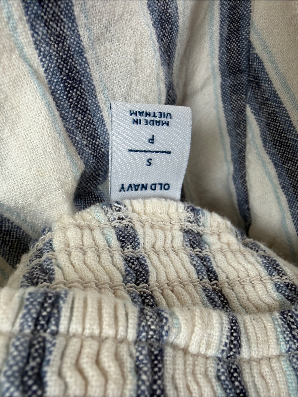 🌺SOLD🌺 Old Navy Blue & White Striped Linen-Blend Jumpsuit - Picture 4 of 5